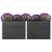 vidaXL Plantenbak verhoogd 250x100x91 cm HKC grijs