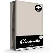 Cinderella single-split topper jersey 180 x 200 / 210cm (30)taupe (tot 15cm)