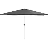 vidaXL Parasol met metalen paal 390 cm antracietkleurig