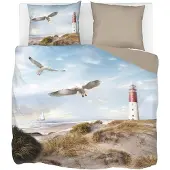 Snoozing Lighthouse Dekbedovertrek - 2-persoons (200x200/220 Cm + 2 Slopen) - Katoen Satijn - Taupe