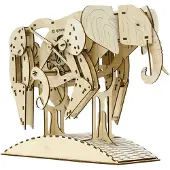 Mr. PlayWood modelbouwset Olifant 50 x 35 cm hout 159-delig