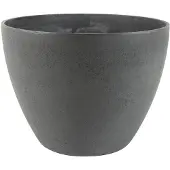 Ter Steege Bloempot/plantenpot van gerecycled kunststof donkergrijs D29 en H22 cm - Plantenpotten