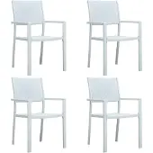 vidaXL Tuinstoel 4 st rattan-look kunststof wit