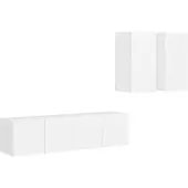 vidaXL 4-delige Tv-meubelset bewerkt hout wit
