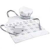 New Classic Toys Keukenschort Wit/Zilver Inclusief Kookmuts en Ovenwant