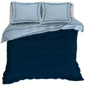 De Witte Lietaer Dekbedovertrek Bumblebee Ice Blue Marine Ink Percal-140 x 200 / 220 cm | 1-Persoons