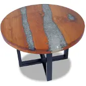 vidaXL Salontafel massief teakhout hars 60 cm