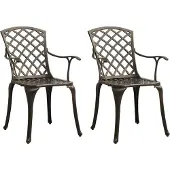 vidaXL Tuinstoelen 2 st gietaluminium bronskleurig