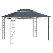 vidaXL Paviljoen, 4x3x2,7 meter, antraciet, 160 g/m²