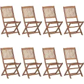 vidaXL Tuinstoelen 8 st inklapbaar massief acaciahout