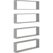 vidaXL Wandschappen kubus 4 st 100x15x30 cm bewerkt hout betongrijs
