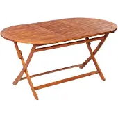 DKD Home Decor Tuintafel, inklapbaar, 160x85x75 cm, massief acaciahout