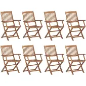 vidaXL Tuinstoelen 8 st inklapbaar massief acaciahout