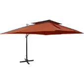 vidaXL Zwevende parasol met dubbele bovenkant terracotta 400x300 cm