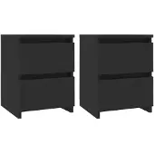 vidaXL Nachtkastjes 2 st 30x30x40 cm bewerkt hout zwart