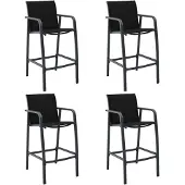 vidaXL Tuinbarstoelen 4 st textileen zwart