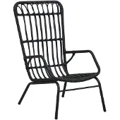 vidaXL Tuinstoel poly rattan zwart