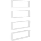 vidaXL Wandschappen kubus 4 st 100x15x30 cm bewerkt hout wit