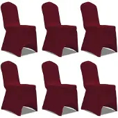 vidaXL Stoelhoes Stretch Bordeauxrood (6 stuks)