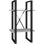 vidaXL Boekenkast met 2 schappen 40x30x70 cm bewerkt hout betongrijs