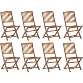 vidaXL Tuinstoelen 8 st inklapbaar massief acaciahout