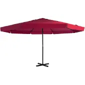 vidaXL Parasol met aluminium paal 500 cm bordeauxrood