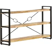 vidaXL Boekenkast met 3 schappen 140x30x80 cm massief mangohout