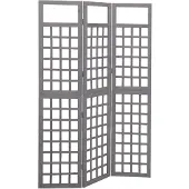 vidaXL Kamerscherm/trellis met 3 panelen 121x180 cm vurenhout grijs