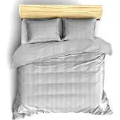 De Witte Lietaer Dekbedovertrek Zygo Silver Grey Satijn-260 x 200 / 220 / 240 cm | Extra Breed