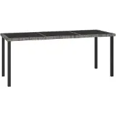 vidaXL Tuintafel 180x70x73 cm poly rattan grijs