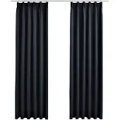 vidaXL Gordijnen verduisterend met haken 2 st 140x175 cm antraciet