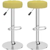 vidaXL Barkruk, 2 stuks, groen, met stoffen bekleding