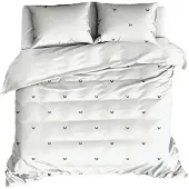De Witte Lietaer Dekbedovertrek Butterflies Meteorit Off White Satijn-200 x 200 / 220 cm | 2-Persoons
