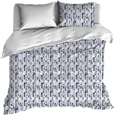De Witte Lietaer Dekbedovertrek Jenga Blue Gull Satijn-200 x 200 / 220 cm | 2-Persoons