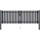 vidaXL Dubbele poort met deur staal 300x100 cm antraciet