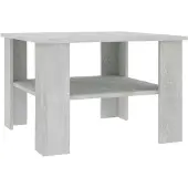vidaXL Salontafel 60x60x42 cm bewerkt hout betongrijs
