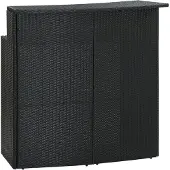 vidaXL Tuinbartafel 120x55x110 cm poly rattan zwart