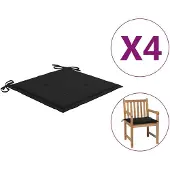 vidaXL Tuinstoelkussens 4 st 50x50x3 cm oxford stof zwart