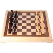 Formano Schaakset 40x40 cm – Luxe Houten Schaakbord Ingelegd Esdoorn & Walnoot Fineer – Koning 77 mm – Met Opbergsysteem – Inclusief Colourbox – Houten Schaakstukken & Bord –