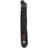 Chacon stopcontactenpaneel, zwart, met schakelaar - 8 x 16 A - 1,5 meter