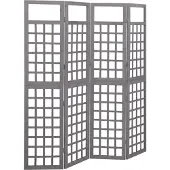 vidaXL Kamerscherm/trellis met 4 panelen161x180 cm vurenhout grijs