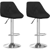vidaXL Barstoelen 2 st kunstleer zwart
