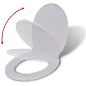 vidaXL Toiletbril soft-close ovaal wit