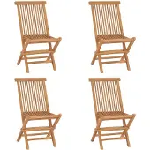 vidaXL Tuinstoelen 4 st inklapbaar massief teakhout