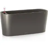Lechuza DELTA PREMIUM 20 - Plantenbak - met uitneembare binnenbak - met bewateringssysteem - ALL-IN-ONE set met LECHUZA-PON - antraciet metallic