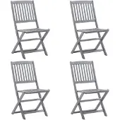 vidaXL Tuinstoelen 4 st inklapbaar massief acaciahout