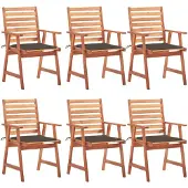 vidaXL Tuinstoelen 6 st met kussens massief acaciahout