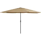 vidaXL Parasol met metalen paal 390 cm taupe
