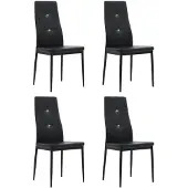 vidaXL Eetkamerstoelen 43x43,5x96 cm kunstleer zwart 4 st online kopen