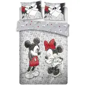 Disney Mickey & Minnie Mouse kinderdekbedovertrek Kissing - microvezel